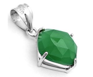 Faceted Natural Green Onyx Pendant SDP123308 P-1013, 14x14 mm