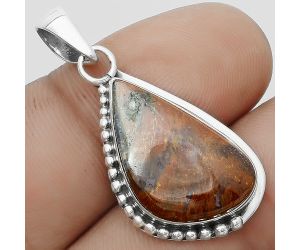 Natural Red Moss Agate Pendant SDP123713 P-1326, 13x22 mm