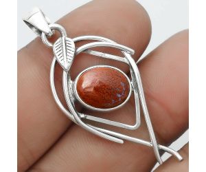 Natural Red Moss Agate Pendant SDP123740 P-1504, 9x12 mm