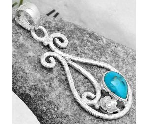 Natural Kingman Turquoise 925 Sterling Silver Pendant P-1714, 7x10 mm