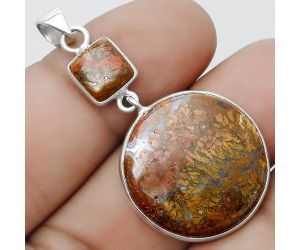 Red Moss Agate & Rare Cady Mountain Agate Pendant SDP124261 P-1098, 22x22 mm