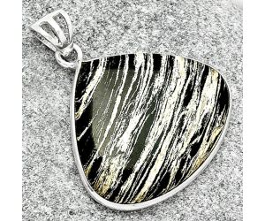 Natural Silver Leaf Obsidian Pendant SDP124991 P-1001, 25x29 mm