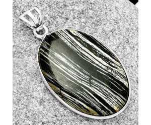 Natural Silver Leaf Obsidian Pendant SDP125004 P-1001, 20x30 mm