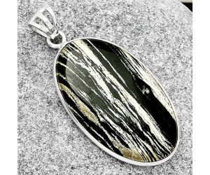 Natural Silver Leaf Obsidian Pendant SDP125022 P-1001, 19x33 mm
