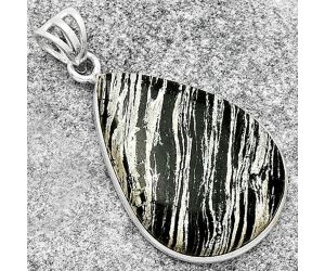 Natural Silver Leaf Obsidian Pendant SDP125024 P-1001, 21x29 mm