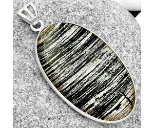 Natural Silver Leaf Obsidian Pendant SDP125026 P-1001, 23x39 mm