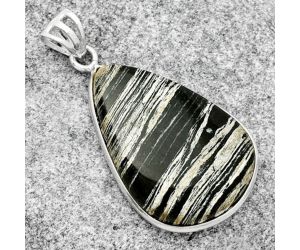 Natural Silver Leaf Obsidian Pendant SDP125027 P-1001, 20x29 mm