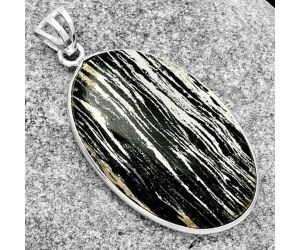 Natural Silver Leaf Obsidian Pendant SDP125032 P-1001, 22x34 mm