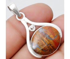 Natural Red Moss Agate Pendant SDP125355 P-1407, 16x18 mm