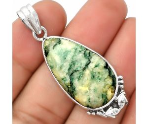 Natural Tree Weed Moss Agate - India Pendant SDP125420 P-1102, 16x29 mm