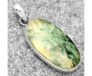 Natural Tree Weed Moss Agate - India Pendant SDP125427 P-1001, 15x27 mm