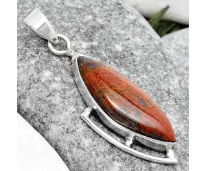 Natural Red Moss Agate Pendant SDP125585 P-1274, 10x27 mm