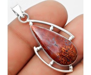 Natural Red Moss Agate Pendant SDP125590 P-1274, 11x24 mm