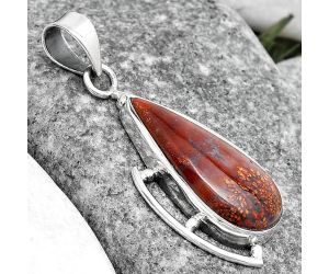 Natural Red Moss Agate Pendant SDP125590 P-1274, 11x24 mm