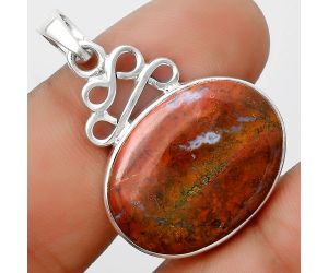 Natural Red Moss Agate Pendant SDP125973 P-1554, 18x23 mm