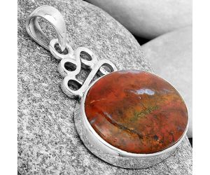 Natural Red Moss Agate Pendant SDP125973 P-1554, 18x23 mm