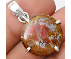 Natural Red Moss Agate Pendant SDP126137 P-1013, 19x19 mm