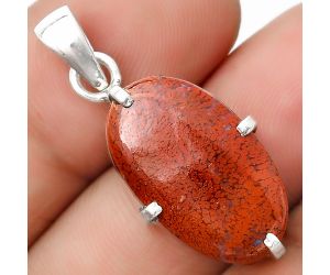 Natural Red Moss Agate Pendant SDP126154 P-1013, 13x21 mm