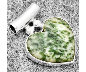 Valentine Gift Heart Natural Dioptase Pendant SDP126537 P-1259, 18x19 mm
