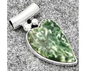 Valentine Gift Heart Natural Dioptase Pendant SDP126562 P-1259, 14x21 mm