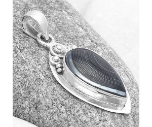 Crown Of Silver Psilomelane - Black Malachite Pendant SDP126938 P-1350, 13x21 mm