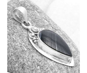 Crown Of Silver Psilomelane - Black Malachite Pendant SDP126946 P-1350, 12x20 mm