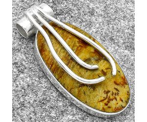 Natural Palm Root Fossil Agate Pendant SDP127477 P-1675, 16x31 mm