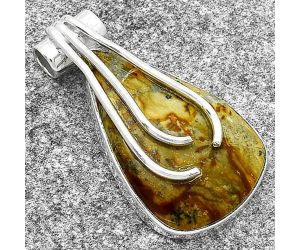Natural Palm Root Fossil Agate Pendant SDP127481 P-1675, 18x27 mm