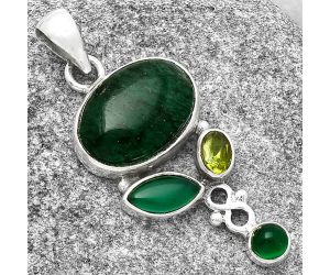 Green Aventurine, Green Onyx & Peridot Pendant SDP127899 P-1602, 13x18 mm