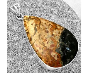 Natural Palm Root Fossil Agate Pendant SDP128373 P-1001, 25x38 mm