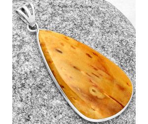 Natural Palm Root Fossil Agate Pendant SDP128737 P-1001, 21x37 mm