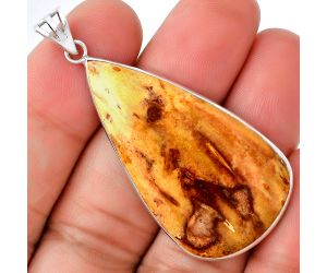 Natural Palm Root Fossil Agate Pendant SDP128760 P-1001, 23x41 mm