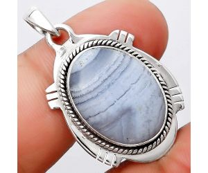 Natural Blue Lace Agate - South Africa Pendant SDP129029 P-1463, 15x20 mm