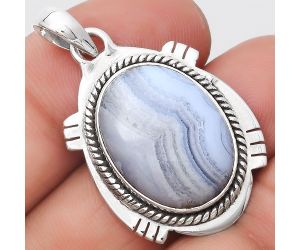 Natural Blue Lace Agate - South Africa Pendant SDP129036 P-1463, 15x20 mm