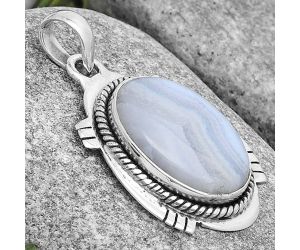 Natural Blue Lace Agate - South Africa Pendant SDP129036 P-1463, 15x20 mm