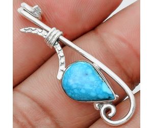 Natural Kingman Turquoise 925 Sterling Silver Pendant P-1682, 9x14 mm