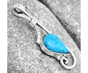 Natural Kingman Turquoise 925 Sterling Silver Pendant P-1682, 9x14 mm