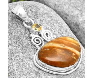 Natural Candy Opal & Citrine Pendant SDP129328 P-1603, 15x20 mm