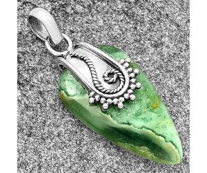 Natural Green Lace Agate Pendant SDP131159, 17x30 mm