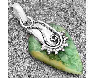 Natural Green Lace Agate Pendant SDP131176, 18x26 mm