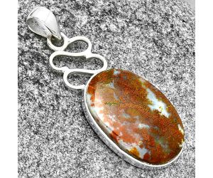 Natural Red Moss Agate Pendant SDP131480 P-1554, 15x24 mm