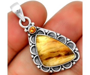 Natural Candy Opal & Citrine Pendant SDP131775 P-1080, 13x19 mm