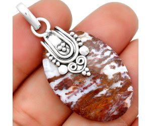 Natural Red Moss Agate Pendant SDP132863 P-1313, 22x31 mm