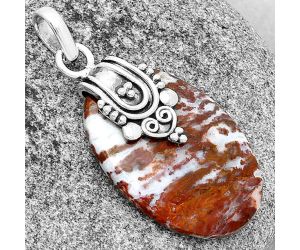 Natural Red Moss Agate Pendant SDP132863 P-1313, 22x31 mm