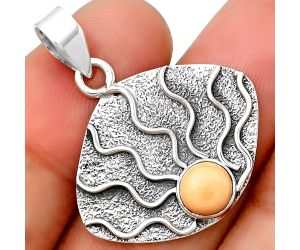Fire Flame - Natural Spiny Oyster Shell Pendant SDP132936 P-1685, 7x7 mm