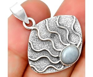 Fire Flame - Natural Angelite Pendant SDP132955 P-1685, 6x8 mm