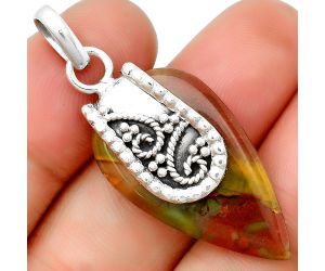 Natural Blood Stone - India Pendant SDP133174 P-1313, 18x30 mm
