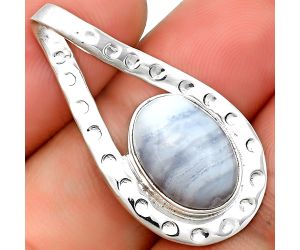 Natural Blue Lace Agate - South Africa Pendant SDP133632 P-1188, 10x14 mm