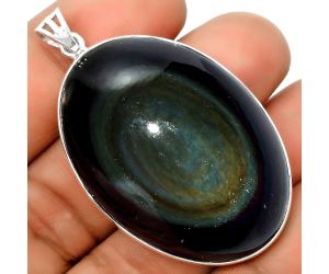 Natural Top Grade Obsidian Eye Pendant SDP134982 P-1001, 31x44 mm