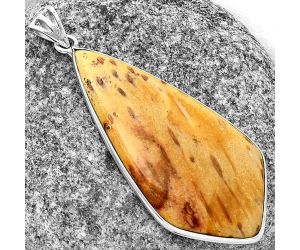 Natural Palm Root Fossil Agate Pendant SDP135120 P-1001, 23x48 mm